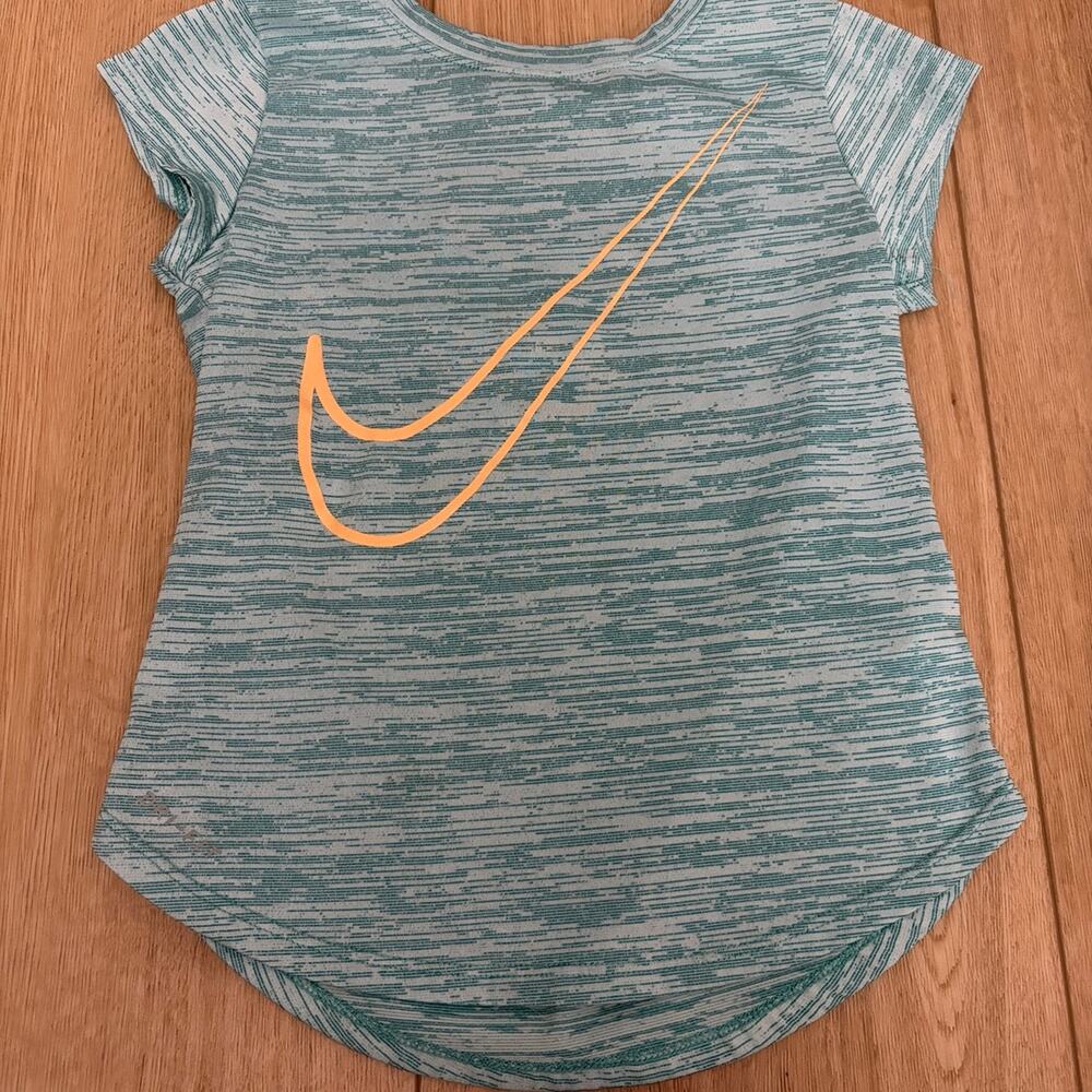 Nike Dri-Fit Girls T-Shirt Teal Space Dye 6X